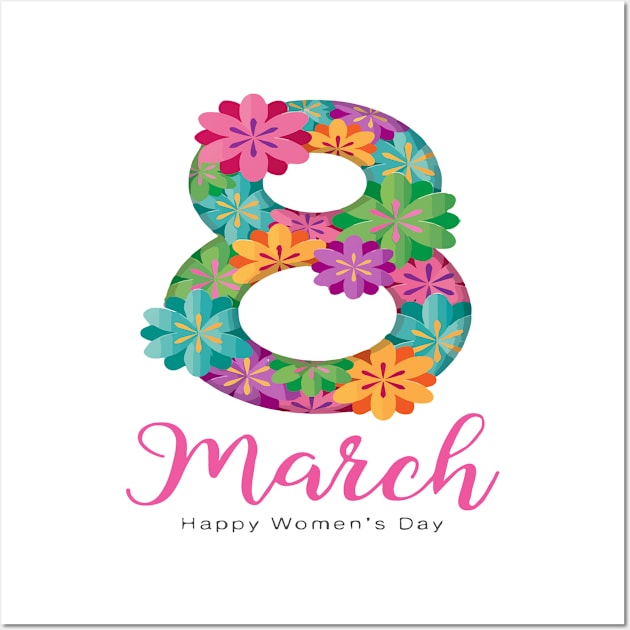 Flowered Women's Day Wall Art by jobieh shop